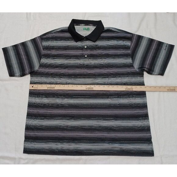 Hogan Other - Ben Hogan Mens XL‎ Golf Polo Shirt Black Grey Striped Short Sleeve Performance